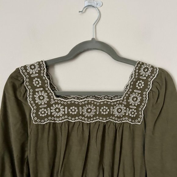 NWT Madewell Petite Embroidered Corduroy Square-Neck Mini Dress - Picture 5 of 10
